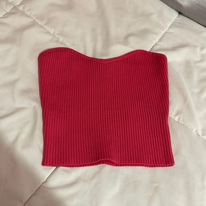 FOREVER 21 Pink Ribbed Strapless Crop Top SZ: XS
